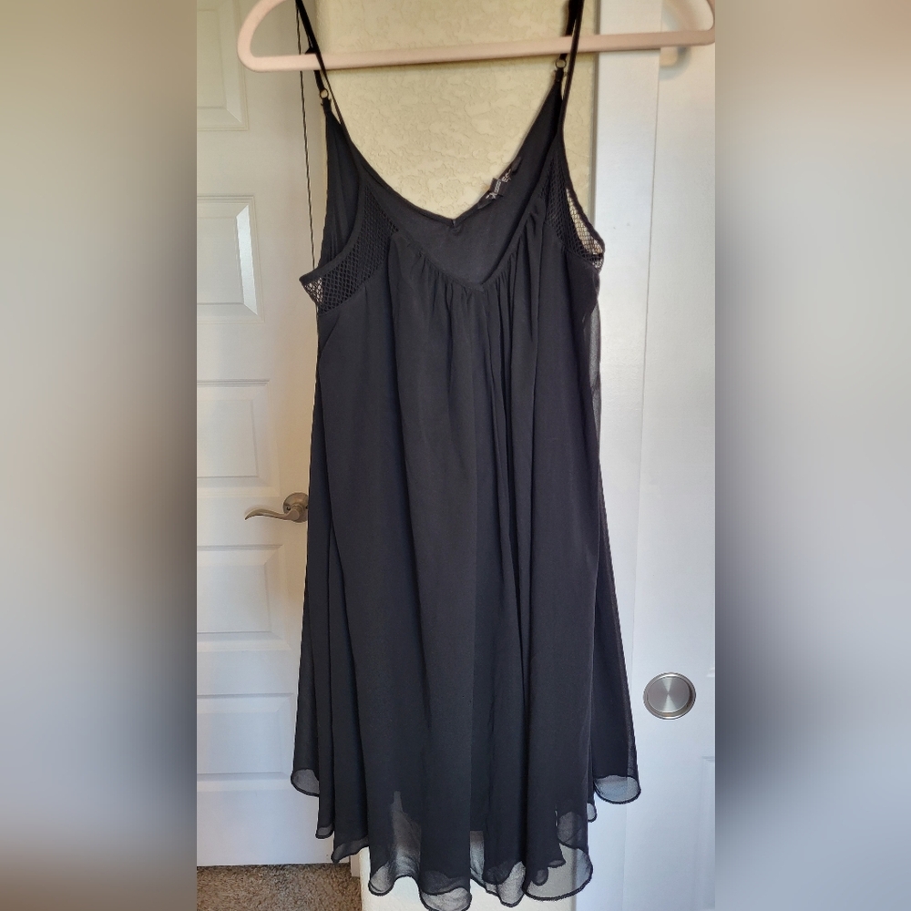 Express Black Mesh Detail Top